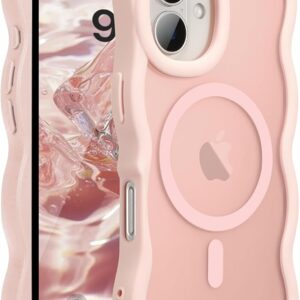 Magnetic Case, Silicone Matte Translucent Mobile Phone Case with Wireless Charging, Shockproof, Scratch-Resistant, Non-Slip Protective Case, Soft TPU Bumper Cover Case, Pink